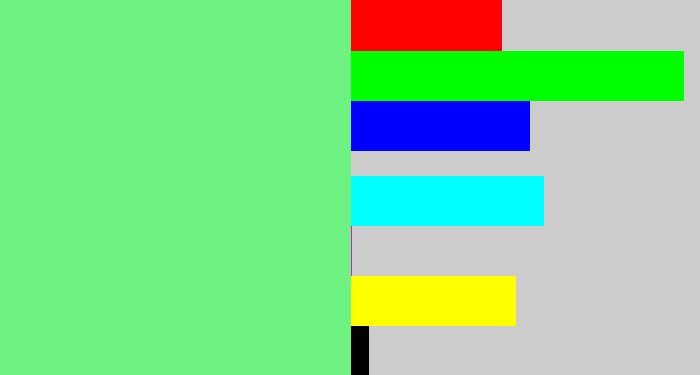 Hex color #6ef382 - lightgreen