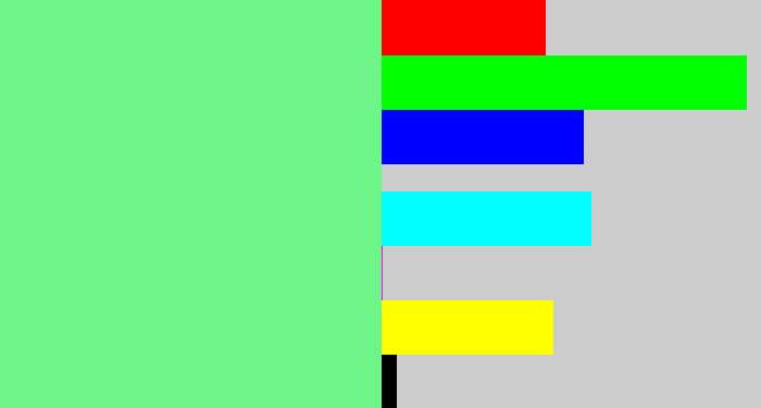 Hex color #6ef587 - lightgreen