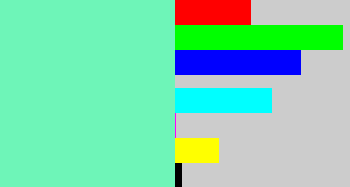 Hex color #6ef5b8 - light greenish blue