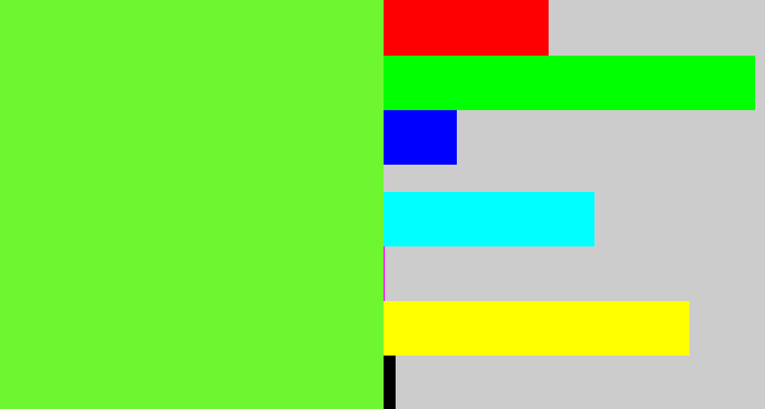 Hex color #6ef731 - toxic green