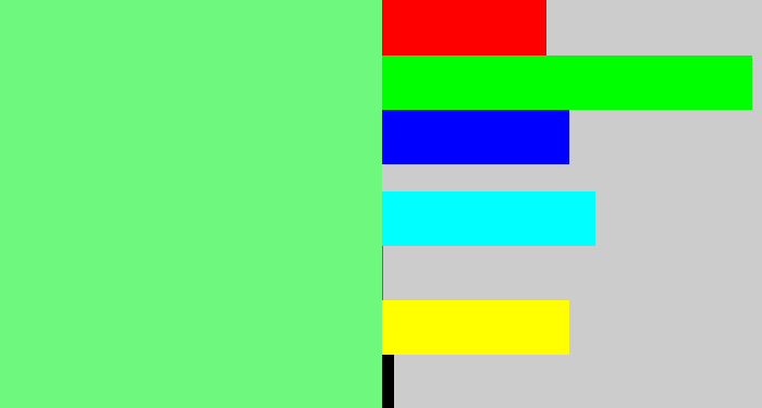 Hex color #6ef87e - lightgreen