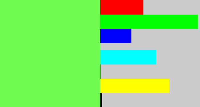 Hex color #6efb4f - lighter green