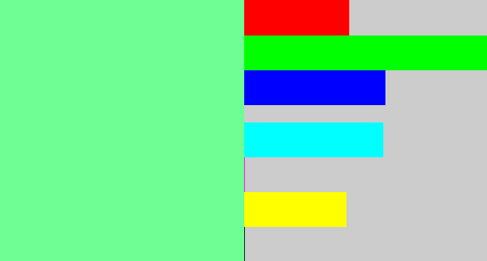 Hex color #6efe94 - light bluish green