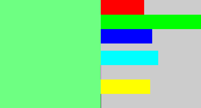 Hex color #6eff82 - lightgreen