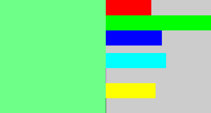 Hex color #6eff88 - lightgreen