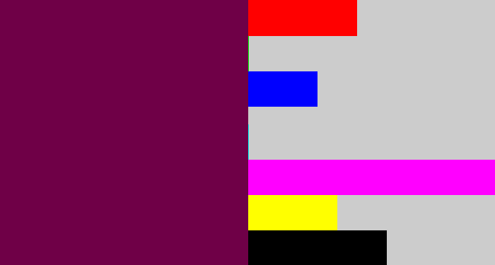 Hex color #6f0047 - velvet