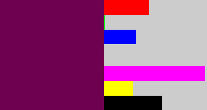 Hex color #6f0250 - velvet