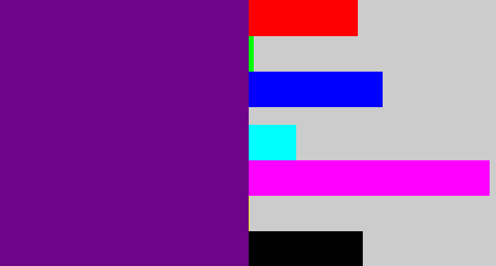 Hex color #6f0489 - darkish purple