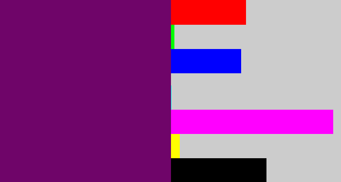 Hex color #6f0569 - rich purple
