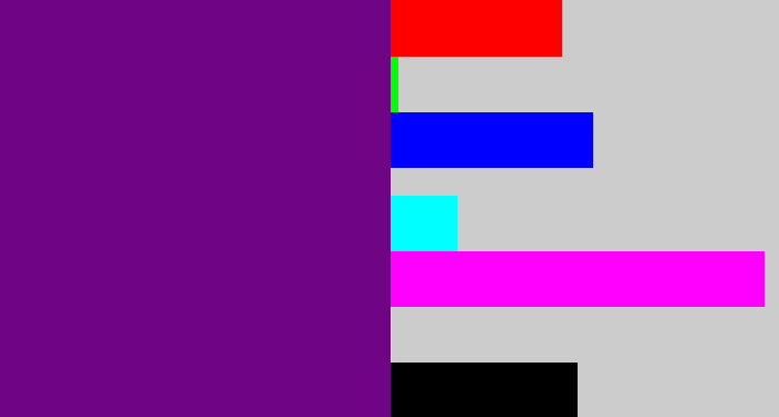 Hex color #6f0585 - darkish purple