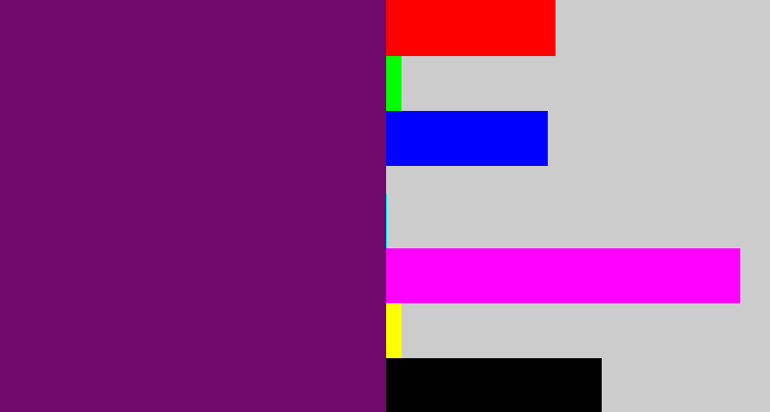 Hex color #6f096b - darkish purple