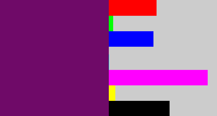 Hex color #6f0a68 - rich purple