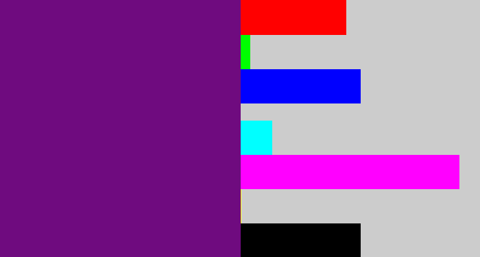 Hex color #6f0b7f - darkish purple