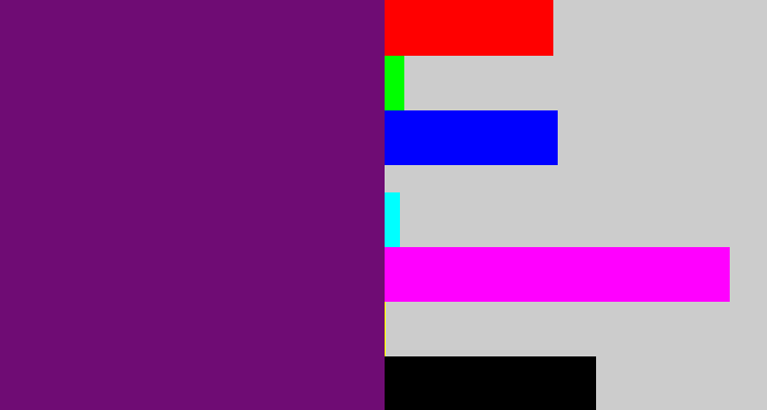 Hex color #6f0c74 - darkish purple