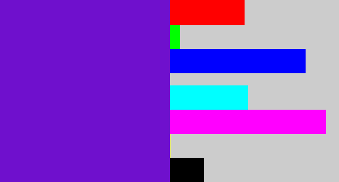 Hex color #6f10cd - purple/blue