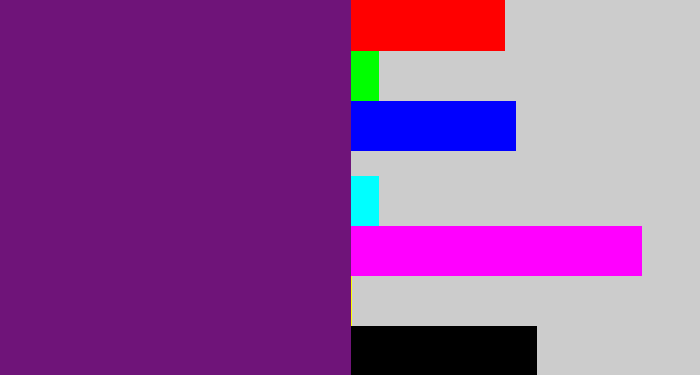 Hex color #6f1479 - darkish purple