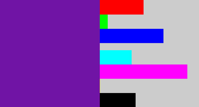 Hex color #6f14a4 - purple