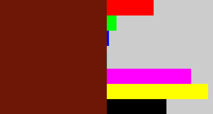 Hex color #6f1706 - reddy brown