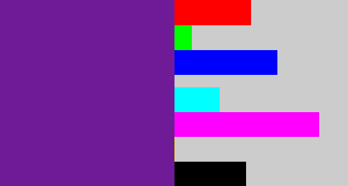Hex color #6f1a97 - purple
