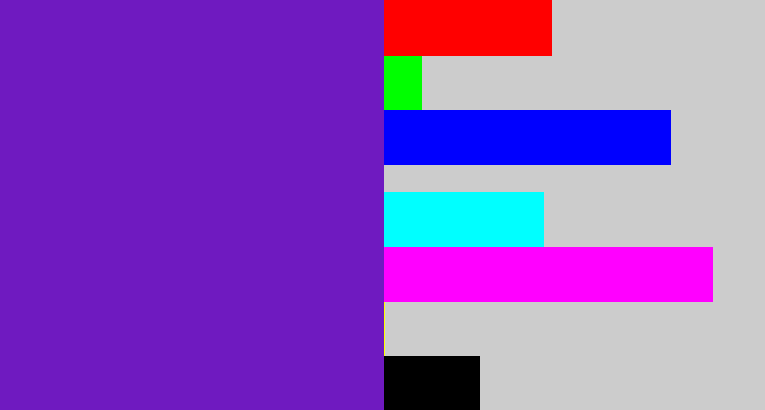 Hex color #6f1ac0 - purple/blue