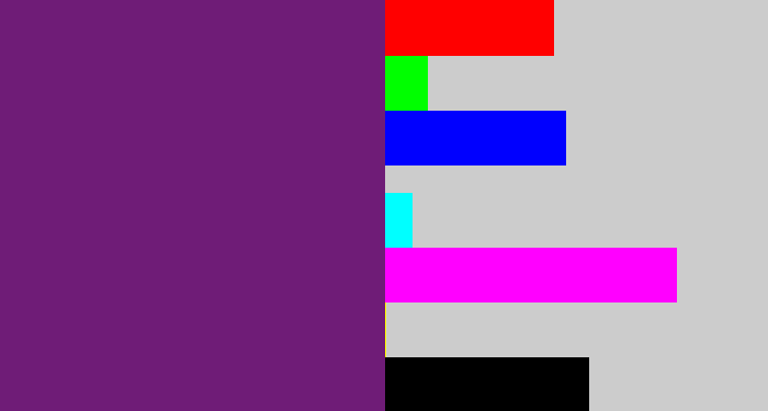 Hex color #6f1c77 - darkish purple