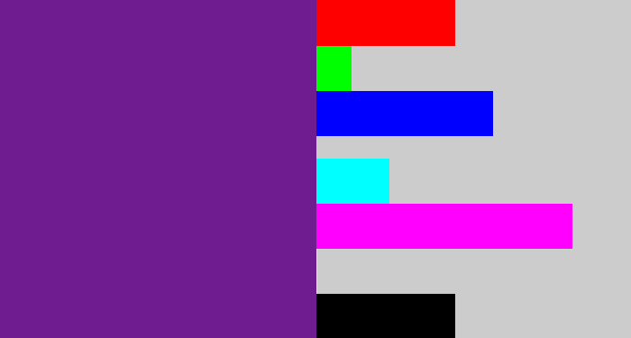 Hex color #6f1c90 - purple