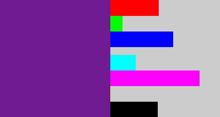 Hex color #6f1c91 - purple