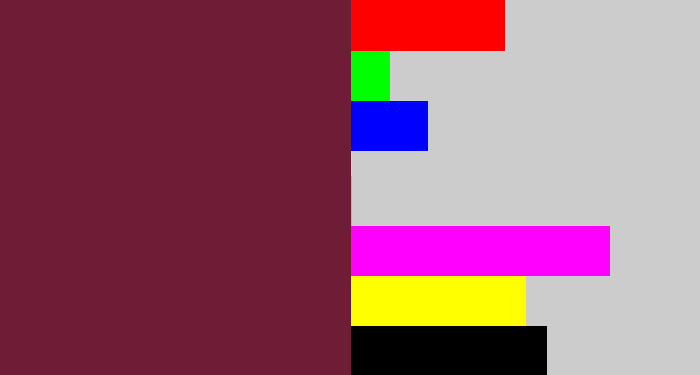Hex color #6f1d37 - plum