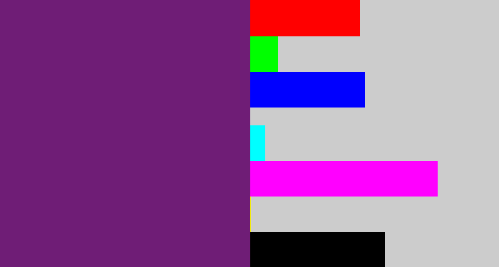 Hex color #6f1d76 - darkish purple