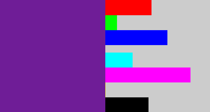 Hex color #6f1d97 - purple