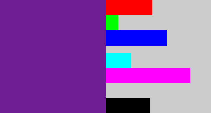 Hex color #6f1e93 - purple