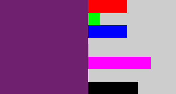 Hex color #6f206f - darkish purple