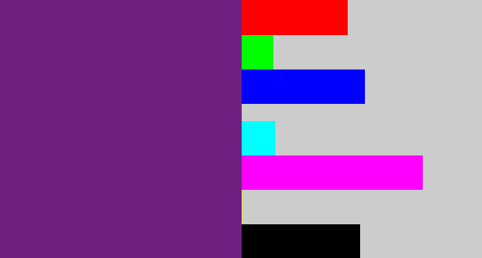 Hex color #6f2081 - darkish purple