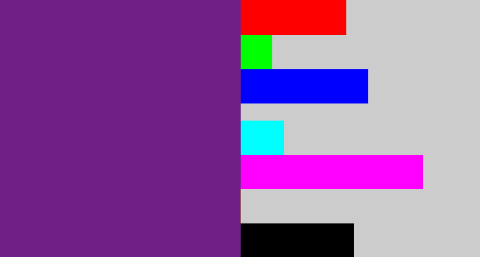 Hex color #6f2087 - darkish purple