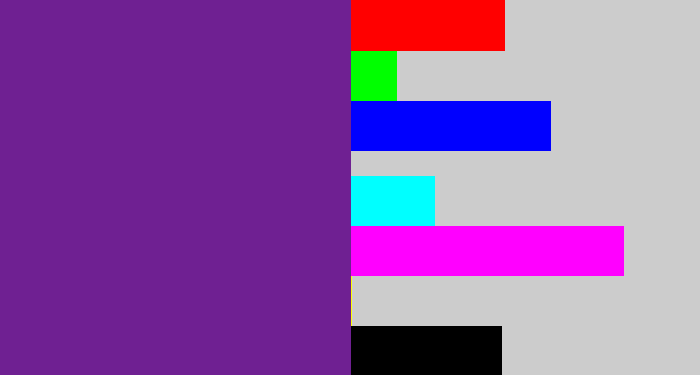 Hex color #6f2092 - purple