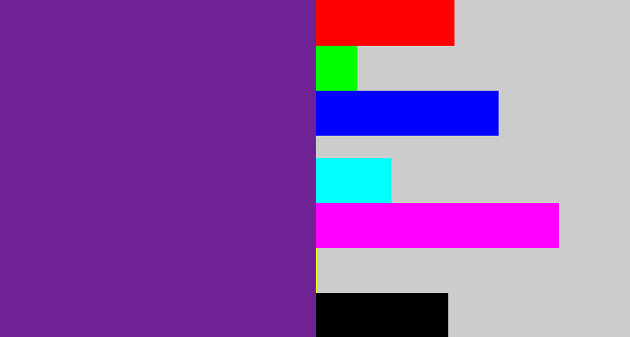 Hex color #6f2293 - purple