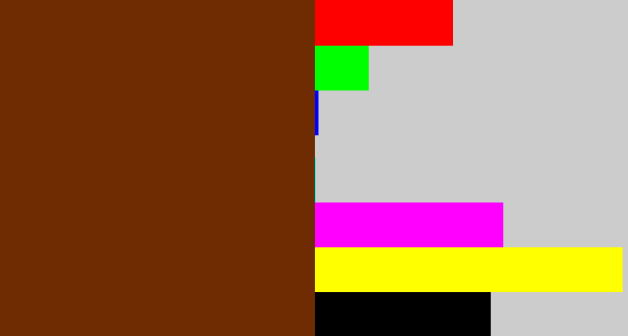 Hex color #6f2c02 - chestnut