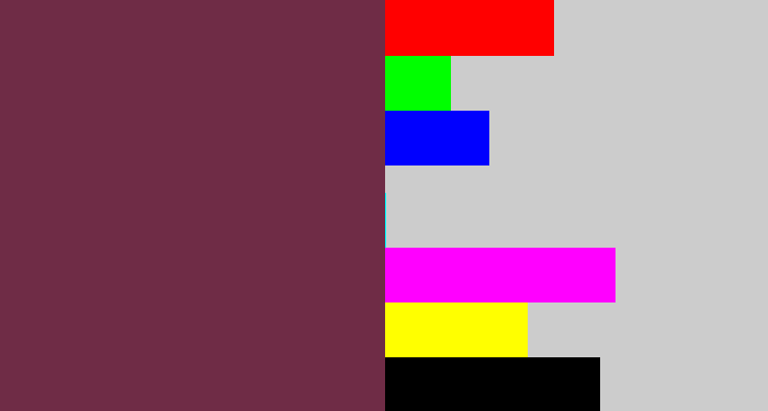 Hex color #6f2c46 - purple brown