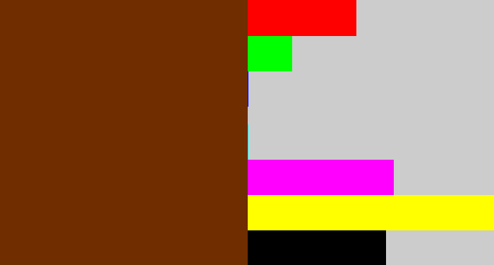 Hex color #6f2d00 - chestnut