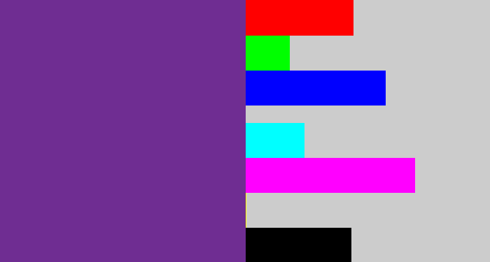 Hex color #6f2d92 - purple