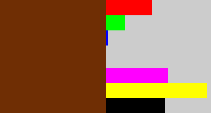 Hex color #6f2e04 - chestnut