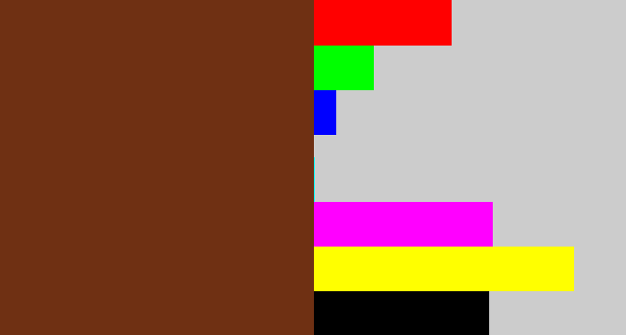 Hex color #6f3013 - reddish brown