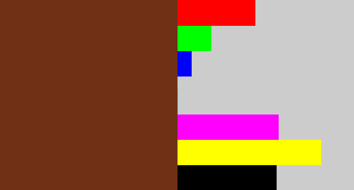 Hex color #6f3015 - reddish brown