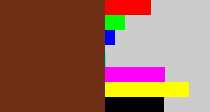 Hex color #6f3016 - reddish brown