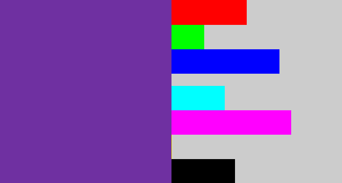 Hex color #6f30a1 - purple