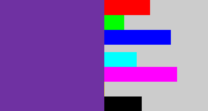 Hex color #6f31a2 - purple