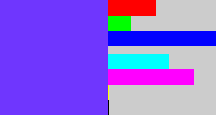 Hex color #6f36fe - purpleish blue