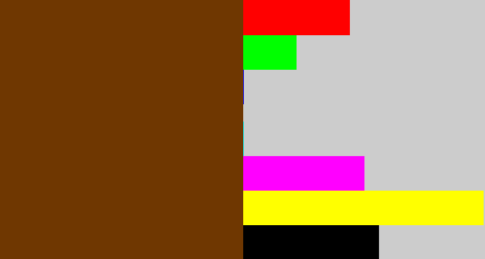 Hex color #6f3701 - brown