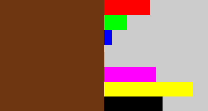 Hex color #6f3711 - brown