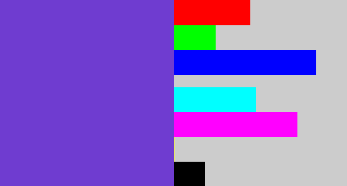 Hex color #6f3cd0 - bluey purple